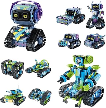 Sillbird Bundle - 2 Items Robot Car Building Kit with Remote Control Christmas STEM Gifts for Boys Ages 8-14, Technic Coding Stunt Racer Toys for Kids Birthday, Buildable 5in1 Models