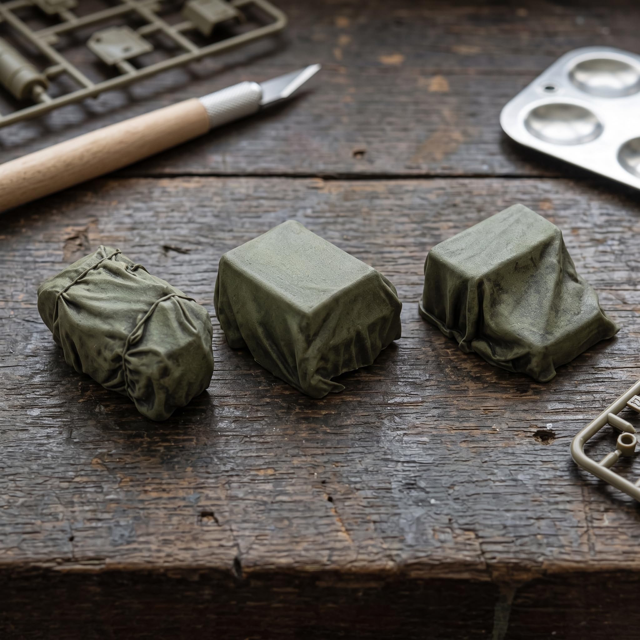 Accessori diorama 1:72 per modellismo militare, modelli statici pre-dipinti, Pacchetto di 16 pezzi, smontati, levigati e pre-colorati