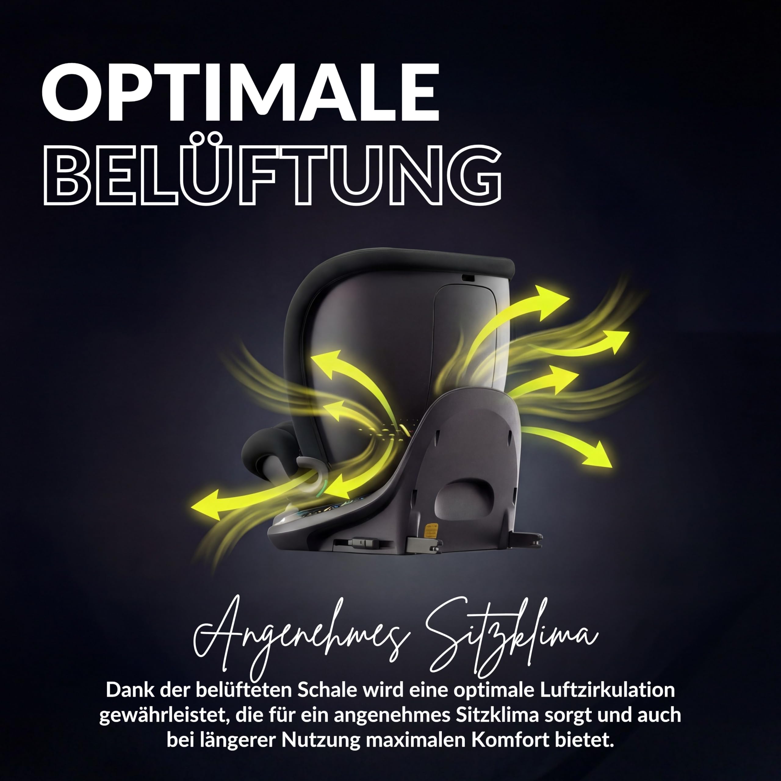 OWEN 360Comfy Kindersitz 360° drehbar Isofix Reboarder 0-36 kg – Schwarz | ECE R129 i-Size geprüft (40-150 cm, 0-12 J.) – Seitenaufprallschutz, Sonnenverdeck, 360° drehbar & rückwärtsgerichtet