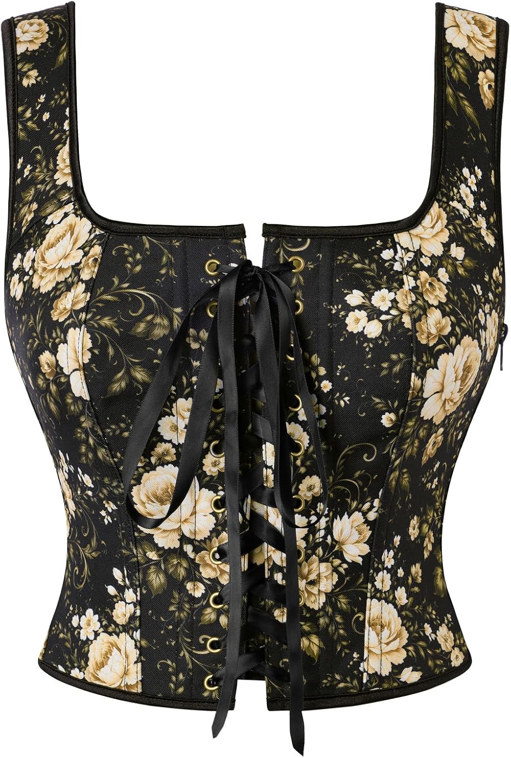 Scarlet Darkness Boned Waist Floral Renaissance Fairy