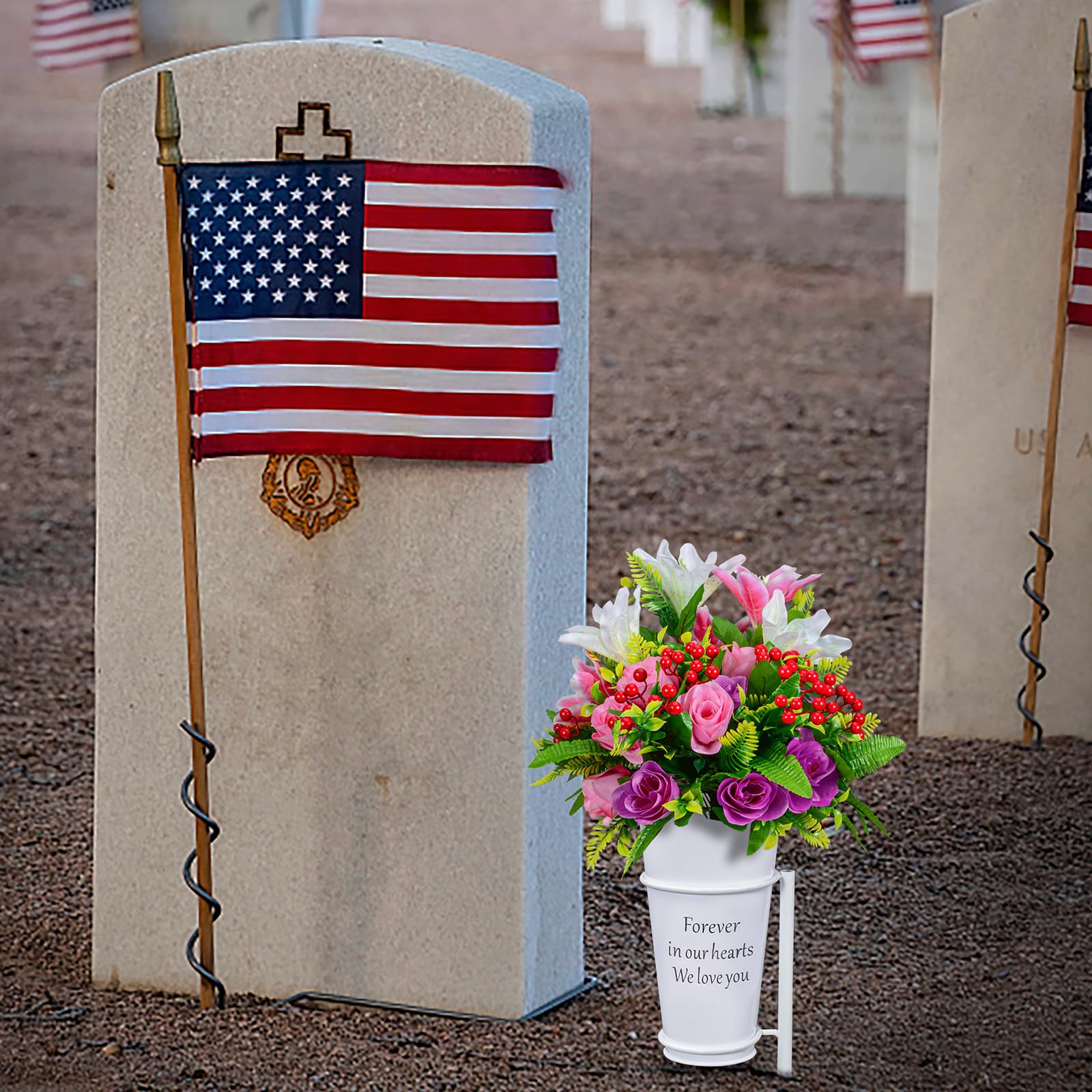 Metal Cemetery Vase - Image 4