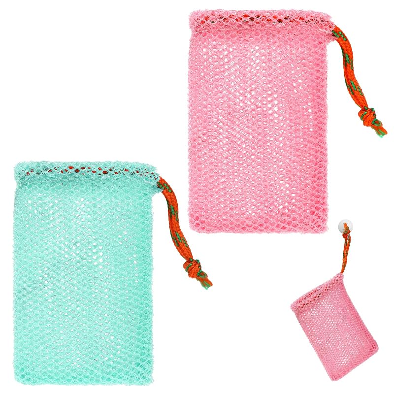 Sliverdew Porta-sabonete em tela de nylon com cordão, 2 unidades e 2 cores