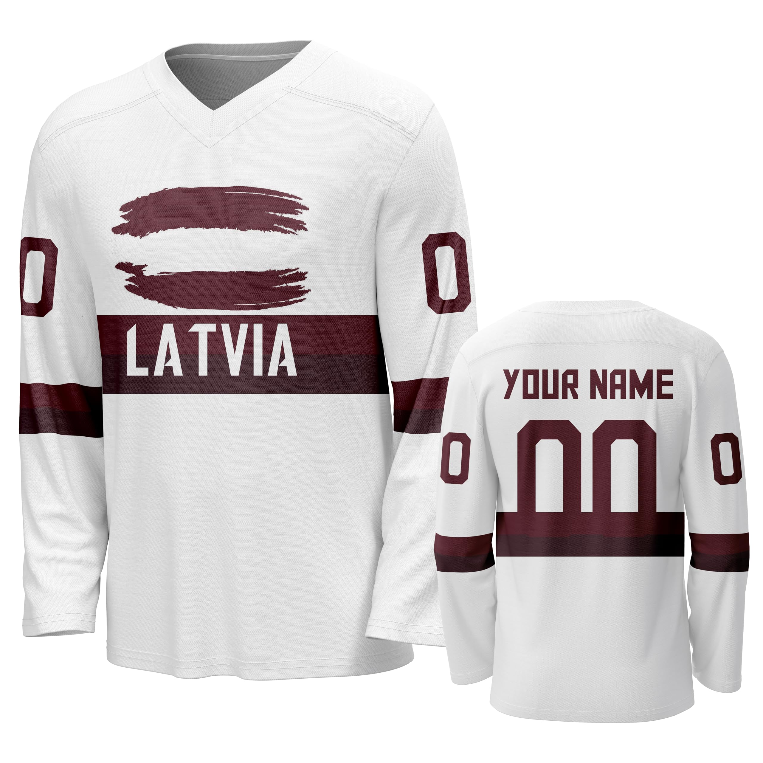 Custom National Hockey Jersey Personalized Name Number V-Neck Sports Ice Hockey Jersey Fans Gift for Men Women Youth