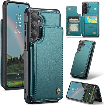 Kowauri for Samsung Galaxy S26 Case, PU Leather Wallet Case for Women Men with RFID Blocking Card Holder Slot Magnetic Closure Shockproof Protective Phone Cover for Samsung Galaxy S26 Green
