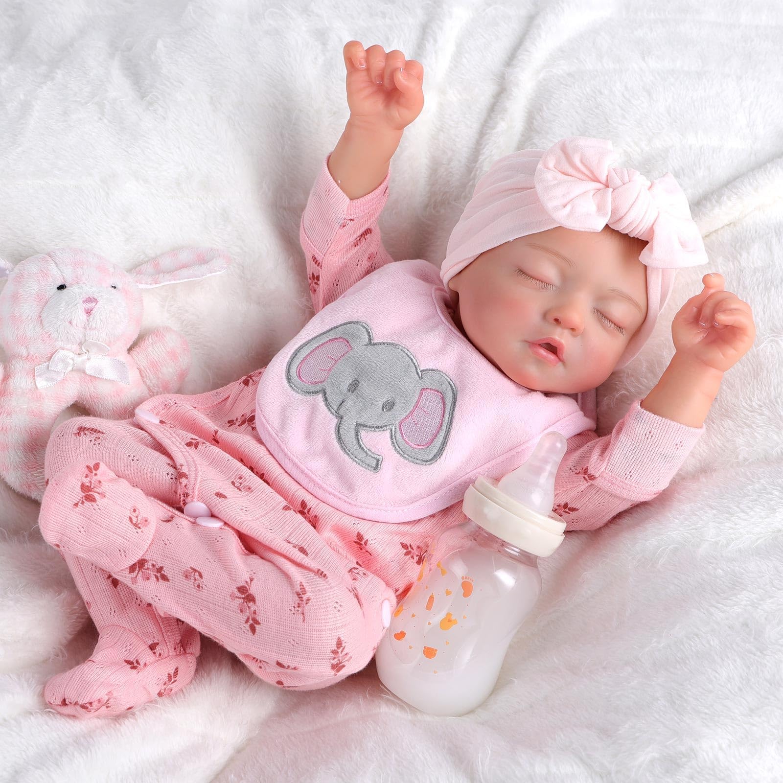 BABESIDE Reborn Bambole Realistica 43cm - Bambole Neonata in Vinile Dipinto a Mano - Idea Regalo per Bambina e Collezionisti - Morbida e Lavabile