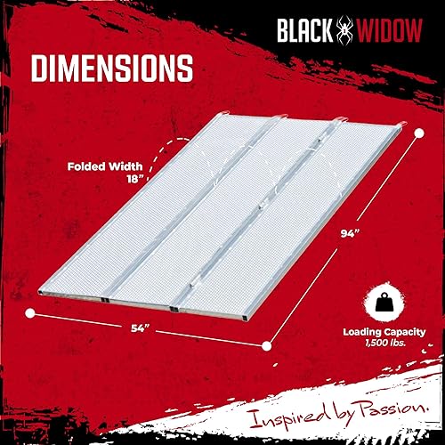 Miniatura 8 de Black Widow Rampa de camioneta de triple pliegue para ATV de 94 x 54 pulgadas