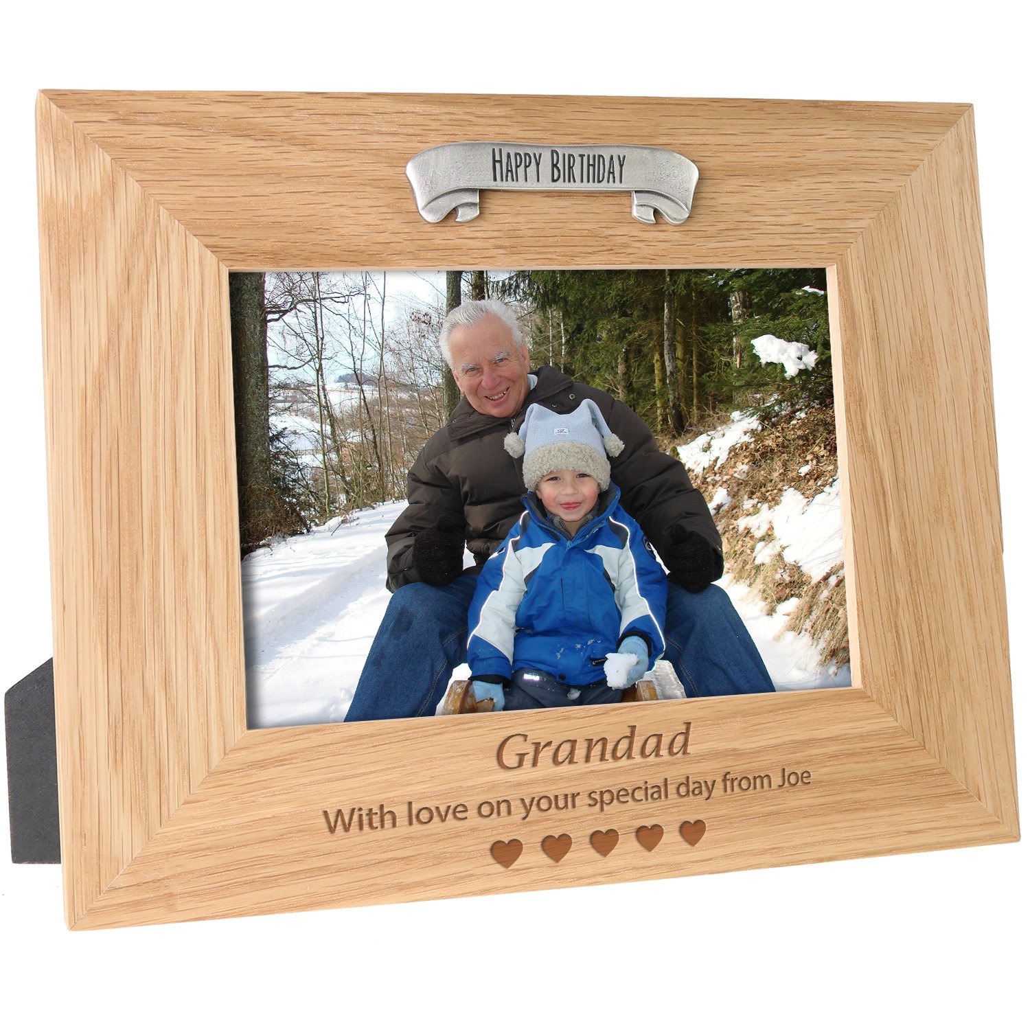 De Walden Grandad 60Th 70Th 80Th Birthday Engraved Oak Photo Picture Frame