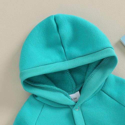 Miniatura 4 de Mameluco con capucha para bebé niño y niña, color liso, manga larga, ropa de otoño e invierno