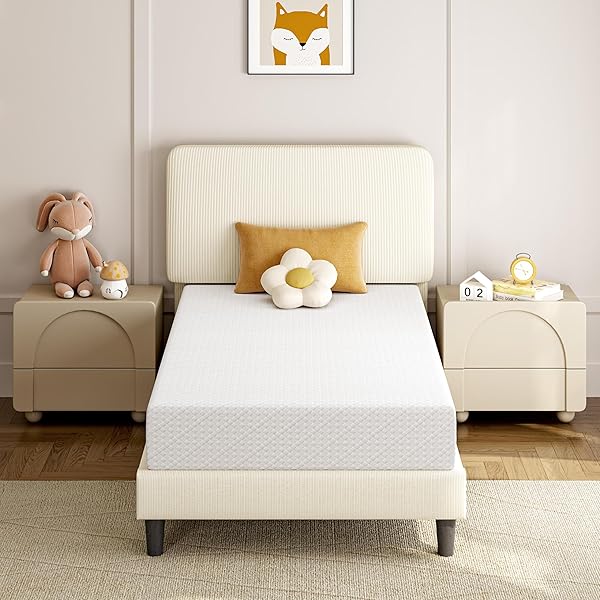 Yaheetech 8 Inch Twin Mattress 3 Foam Layer Cooling Gel Memory Foam Mattresses, Green Tea for Fresher Sleep, Medium Firm, CertiPUR-US Certified, Twin Size Mattress in a Box