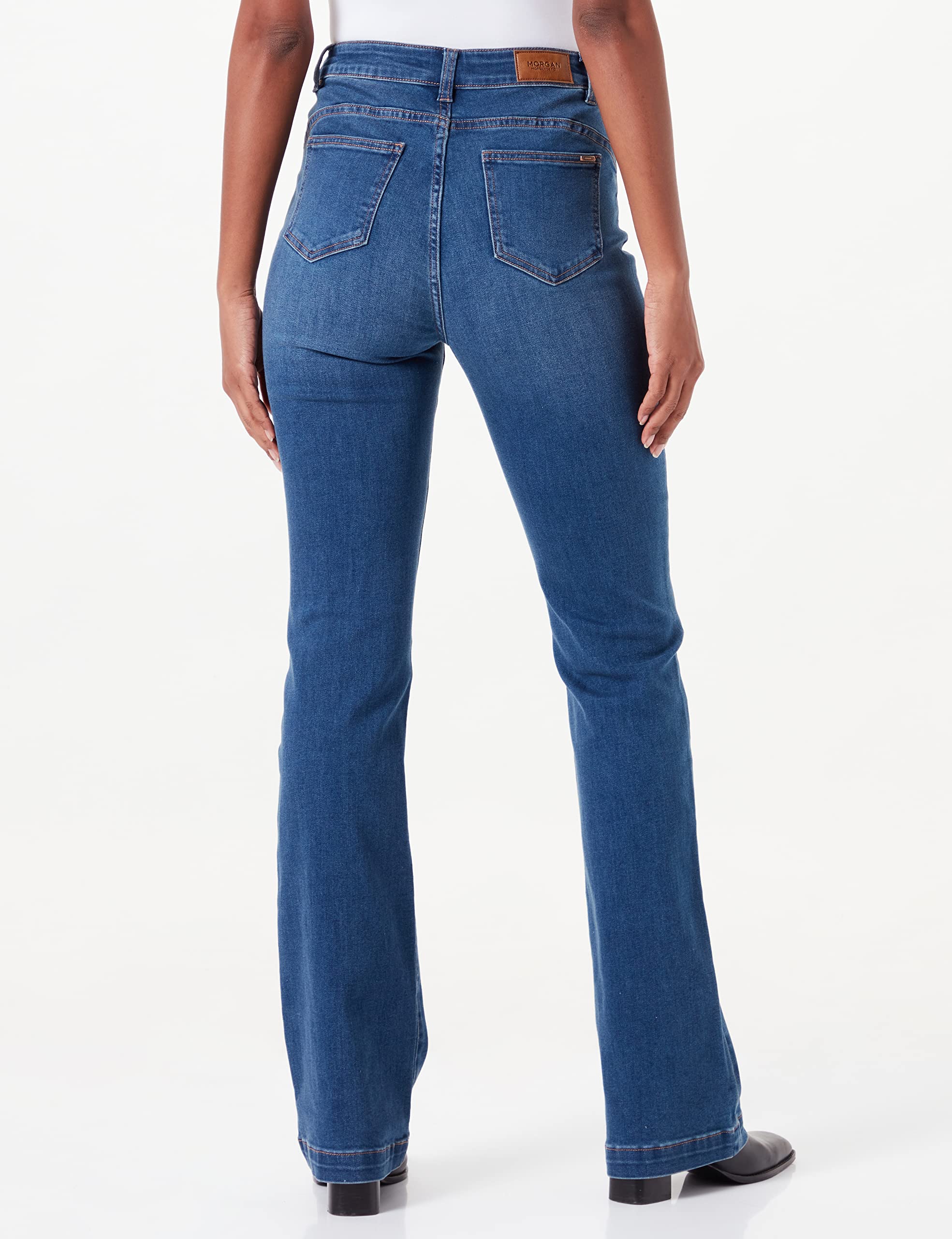Morgan Jean Détails Tresse Ceinture 222-pkely - Jeans - Marin - Femme
