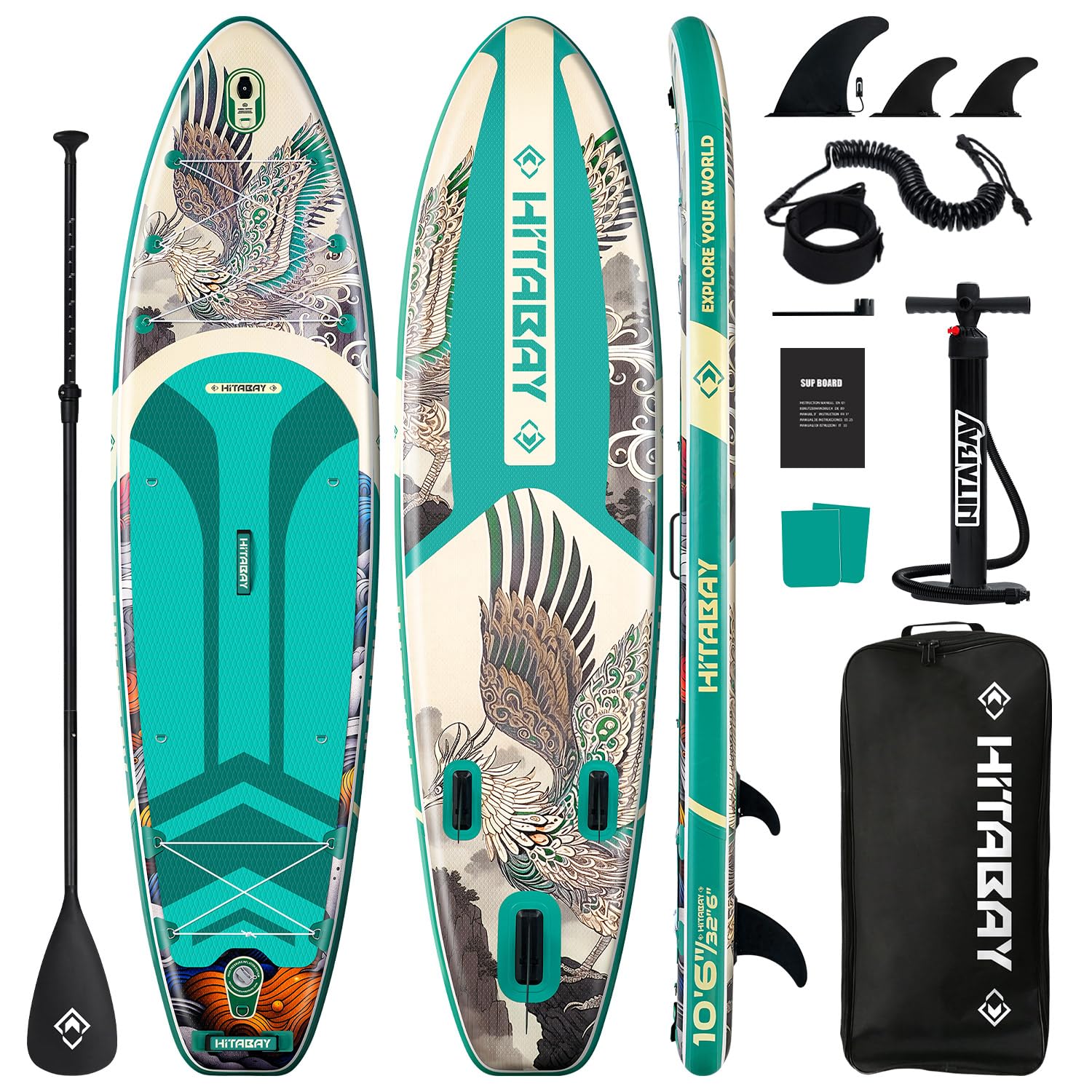 Tabla Paddle Surf Hinchable con Accesorios Completos, Sup para Niños, Adolescentes y Adultos, Todos Niveles Principiantes a Expertos, Stand Up Paddle Board Portátil y Duradera para Deportes Acuáticos