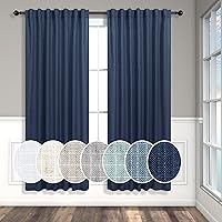 Vista 59 de Cortinas de lino natural semitraslúcidas Pitalk de 36 pulgadas de ancho para sala de estar, juego de 2 paneles con pestaña trasera, cortinas