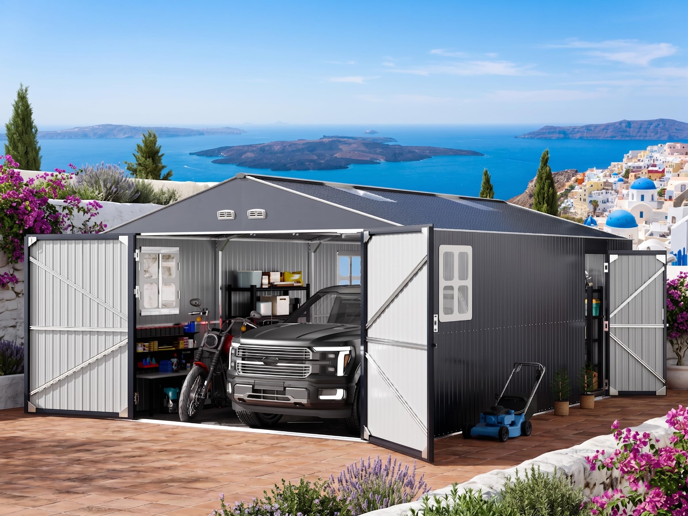 Amazon.com : K Knowbody 13x20x8.3 FT Metal Garage Shed,Ultra