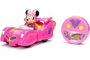 Jada Toys Minnie Mouse Roadster RC/Radio Control Toy Vehicle, Hot Pink