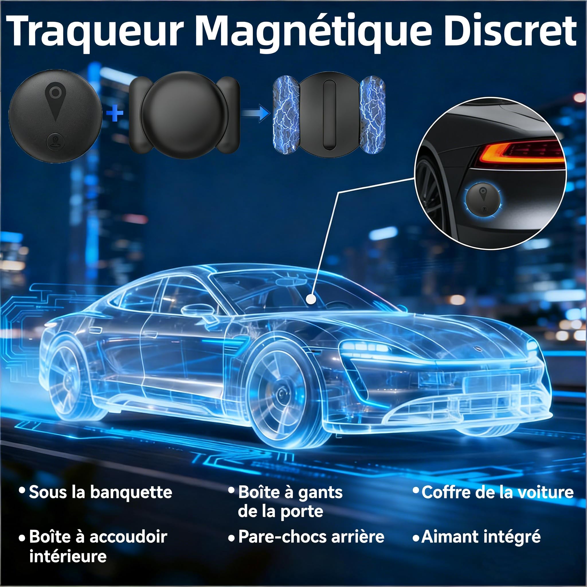 GPS Coche localizador (Compatible con Android e iOS) Localizador GPS para Coche Rastreador 2026 Magnético Rastreador GPS Sin Suscripción Seguimiento en Tiempo Real para vehículo,Mascotas