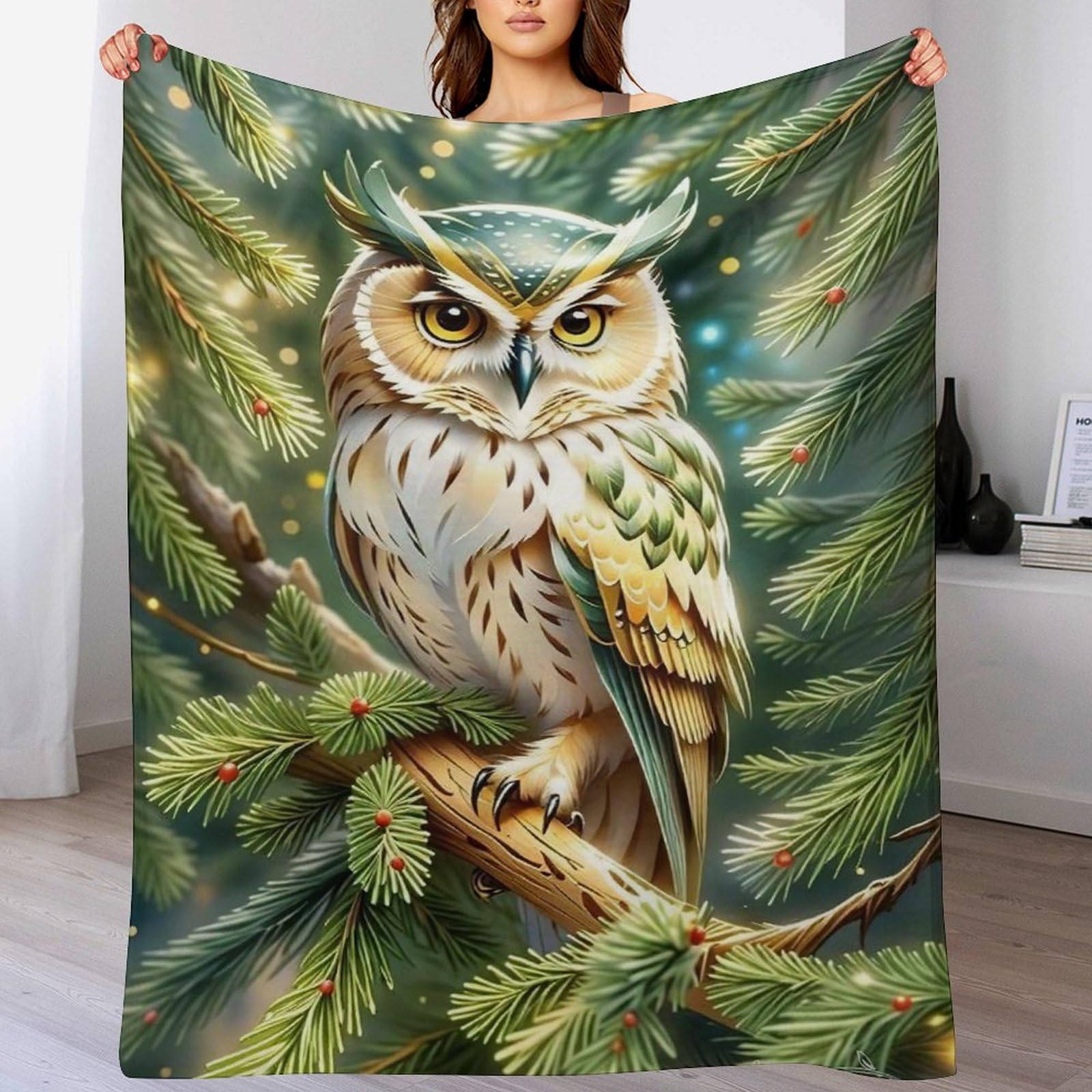 Manta de búho y manta de franela para sofá colcha de forro polar de 100x130cm