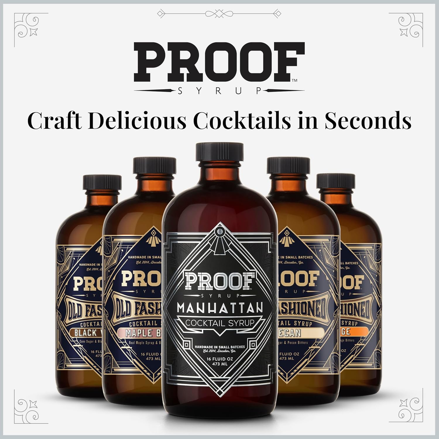 Proof Syrup Manhattan Cocktail Syrup - Traditional Manhattan Flavor - Fast, Easy, Delicious, Handcrafted Cocktail Mix - 16oz - 1 Bottle