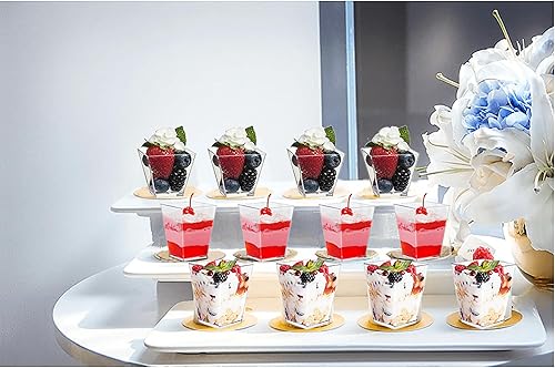 Miniatura 7 de Tazas de postre cuadradas transparentes de 5 onzas (50 tazas de postre+50 tapas+50 cucharas)