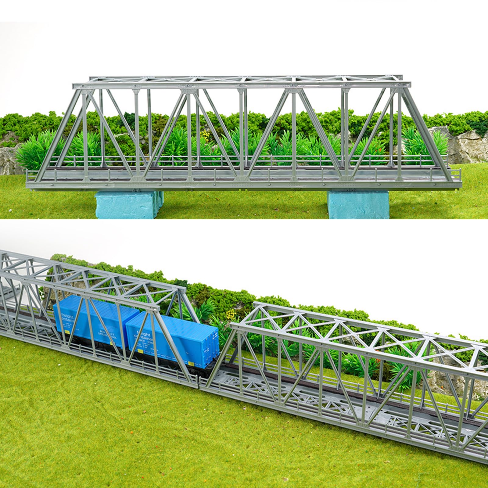 Kits de modelo de puente de tren HO detallados, escala para exhibición de arquitectura ferroviaria, modelo de arena, accesorios de ajuste de escena, puente de tren