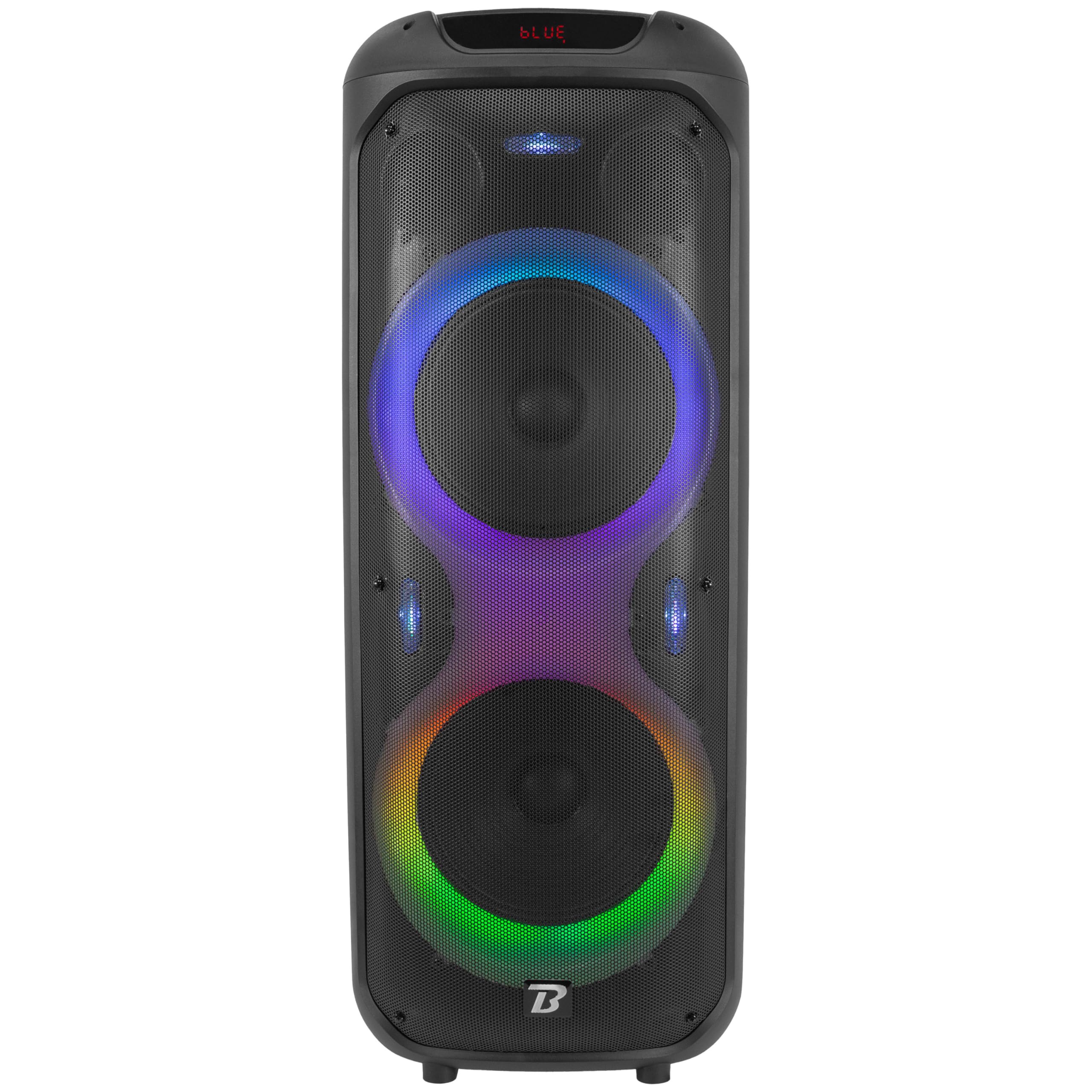 BoomTone DJ Thunder Blaze 800-N Enceinte Active Portable 800W avec Effets Lumineux, Bluetooth 5.0, Lecteur USB/SD, Micro Inclus, Batterie Rechargeable, Idéale DJ, Fêtes, Karaoké, Transport Facile