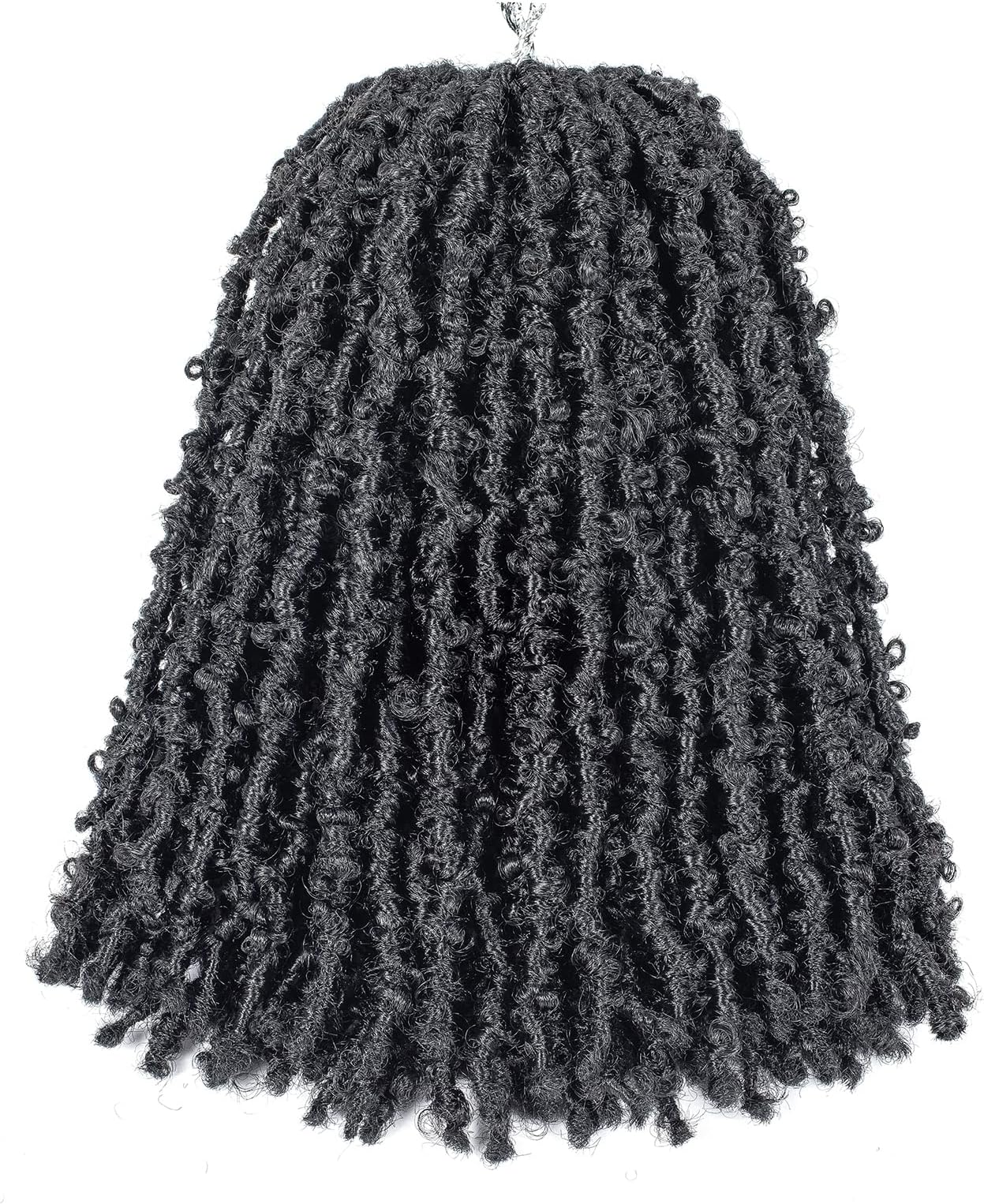 GUOHUI Super Light Butterfly Locs Crochet Hair 12 Inch 6 Packs Pre-Looped Soft Distressed Faux Locs Braids for Women Kids (12 Inch,1#)