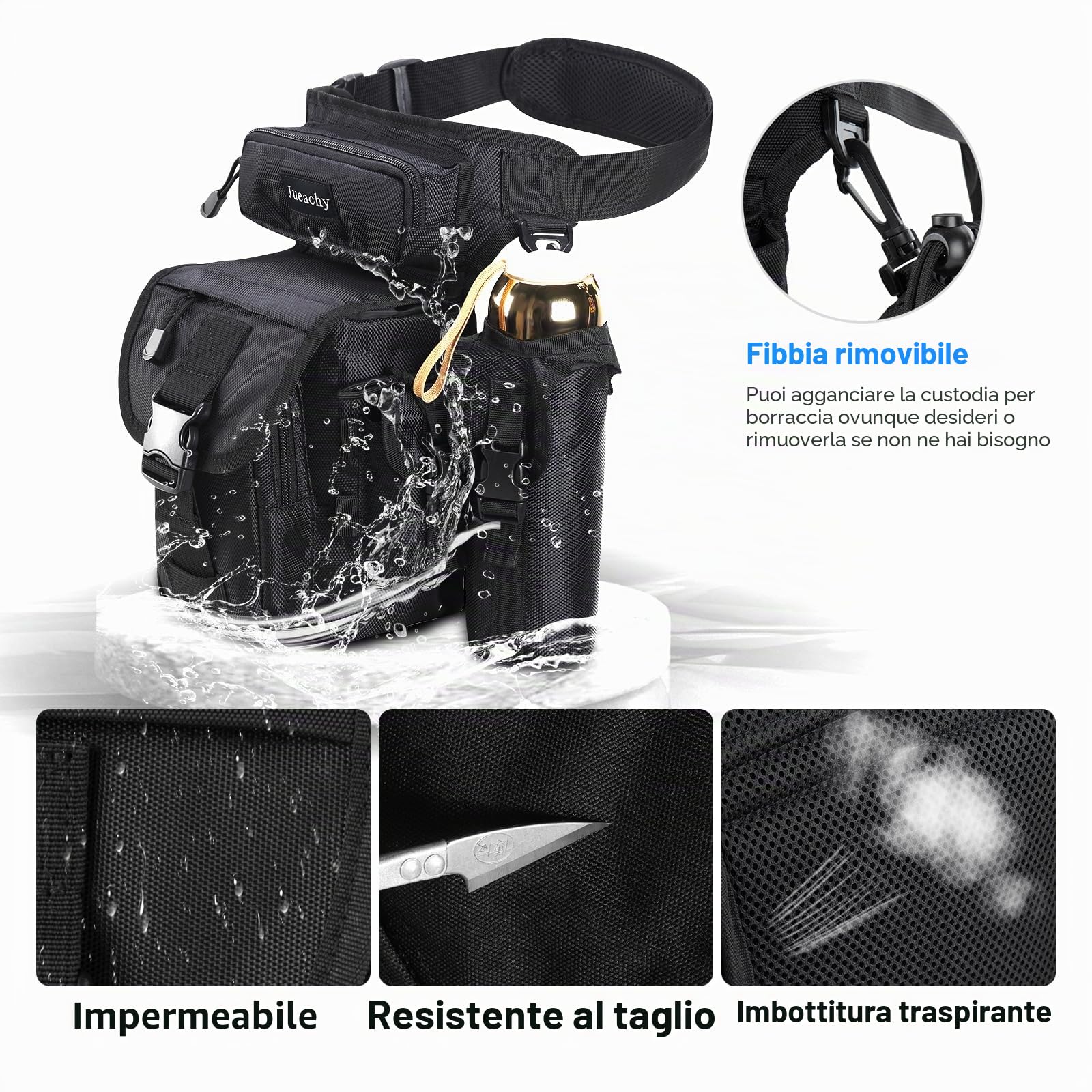 Jueachy Multifunzionale Drop Leg Marsupio, Militare tattico Coscia Hip Outdoor Confezione per Motociclismo Hiking Traveling Fishing Tool Pouch