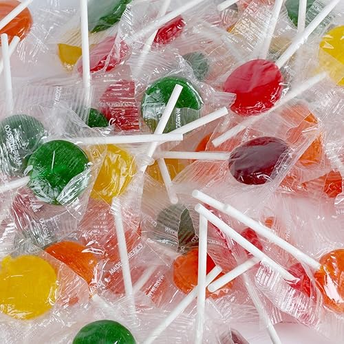 Miniatura 9 de Piruletas envueltas individualmente, 5 libras, paletas planas clásicas para niños, paletas redondas para paletas de sabores de frutas surtidas,