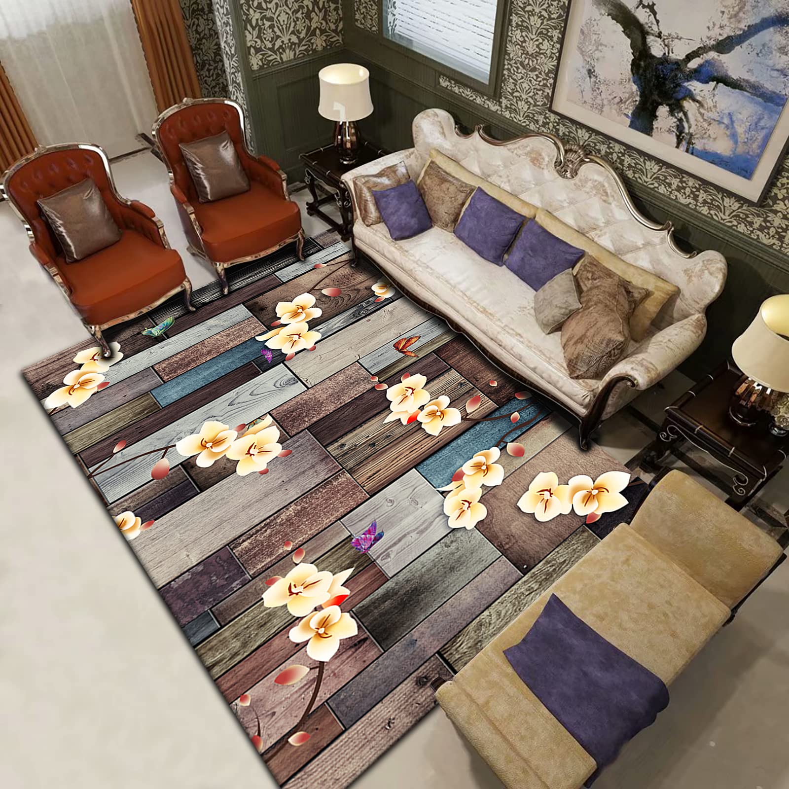 Tapis shaggy antidérapant fini les glissades avec ce motif géométrique vintage