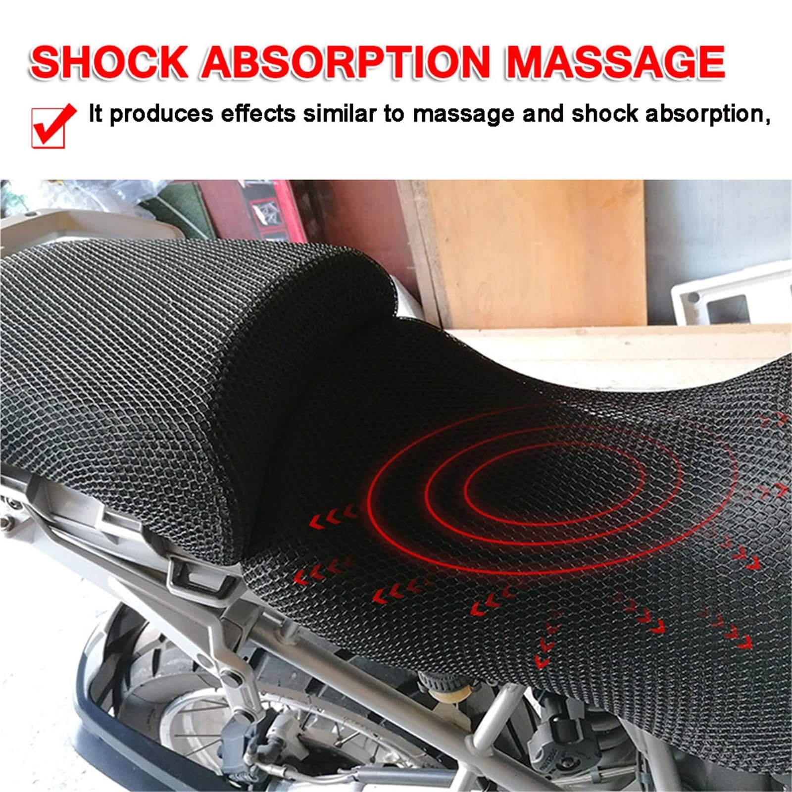 Fodera Per Cuscino Per Sedile Moto Antiscivolo Per BMW R1200GS R1250GS LC Adventure 2018-2023 Coperture Protettive Per A Sella In Rete Di Nylon
