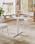 VASAGLE Table à manger, petite table ronde pour 4 Les gens, 31.5 x 29.4 Danse, pour salle à manger, salon, ferme, imperméable, Snow blanc UKDT082W01V1