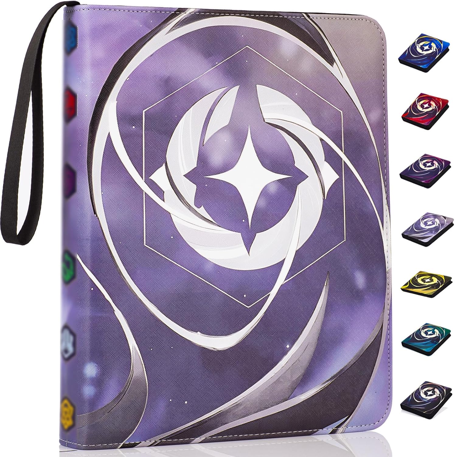 Premium Zipper Binder 990-Pockets Compatible with Lorcana Cards,Trading Cards Album with 3-Ring fit TCG Cards,other Game Cards-Grey