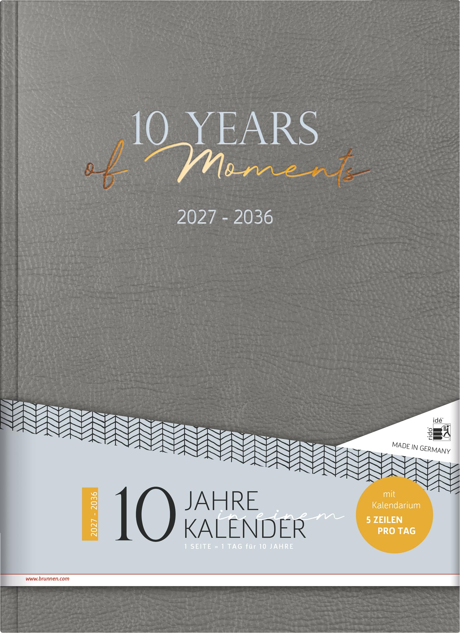 rido/idé 10-Jahres-Kalender Premium 2027-2036 „10 Years of Moments“ | A4, Kunstleder