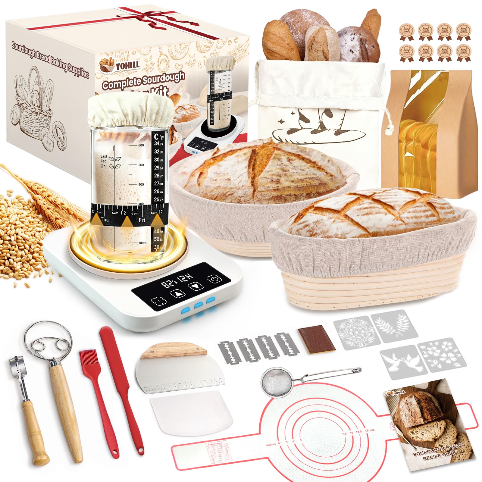 YONILL Sourdough Starter Kit with Warmer