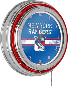 Amazon.com: Trademark Gameroom Neon Clock - Retro New York Rangers Logo ...