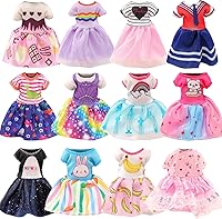 Vista 2 de Miunana 19 piezas de ropa y accesorios para muñecas de 5.3 pulgadas, 3 vestidos, 3 trajes, 3 trajes de baño, 3 zapatos, 2 lentes de sol, 5 perchas