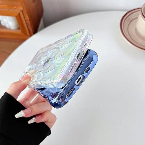 Miniatura 6 de Caseative Marco de ondas rizadas con patrón de ondas de agua, suave, compatible con iPhone (rosa claro, iPhone 12 Pro)