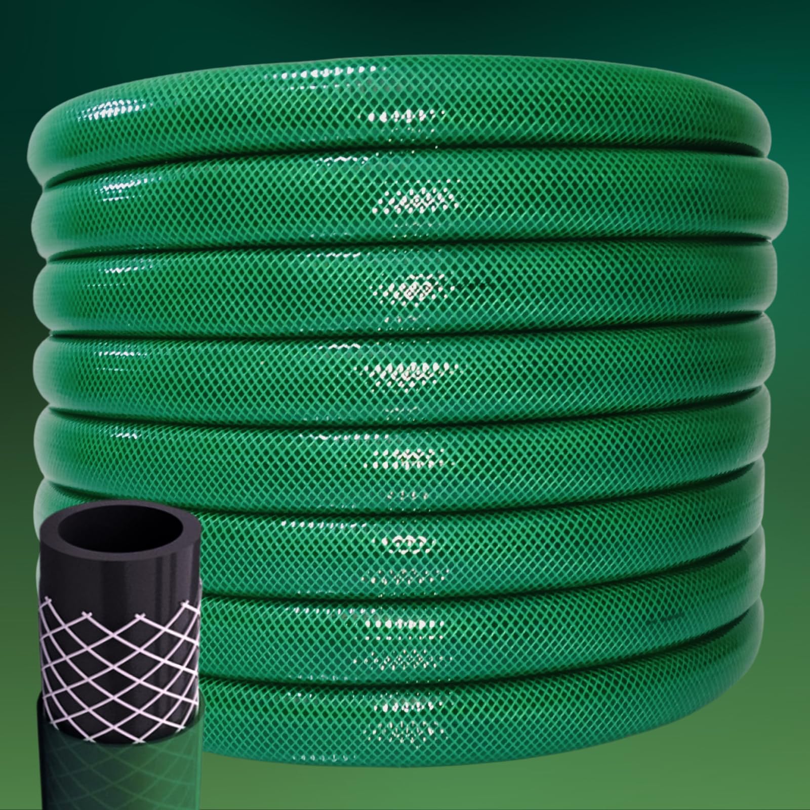 Gartenschlauch 1" Zoll Länge:20m 30m 50m Wasserschlauch Schlauch Grün Neu (1 Zoll, 50m)