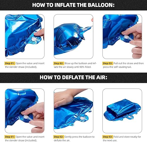 Miniatura 4 de Cartel de globos de feliz cumpleaños  Kit de letras inflables de papel de aluminio de 16 pulgadas con letras 3D  Decoración de fiestas y suministros