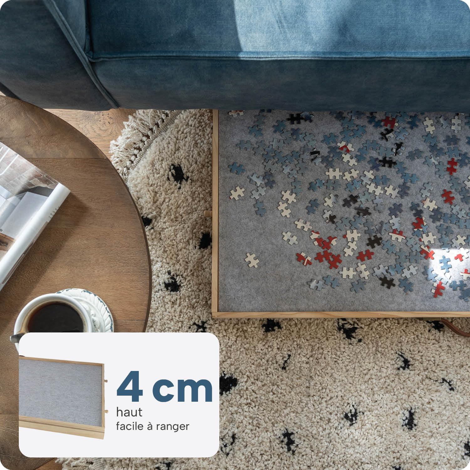 Plateau de Puzzle Inclinable pour 1500 pièces BREND - Support Puzzle Réglable - Rangement Jigsaw avec 4 Tiroirs - Planche de Puzzle - Couvercle Protecteur - Plateau de Puzzle en Bois - Table pour 1500