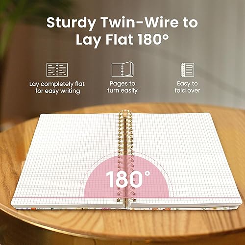 Miniatura 76 de Taja - Cuaderno de espiral forrado para trabajo, 300 páginas gruesas B5 (7.1 x 10 pulgadas), con rayas universitarias para escritura, tomar notas