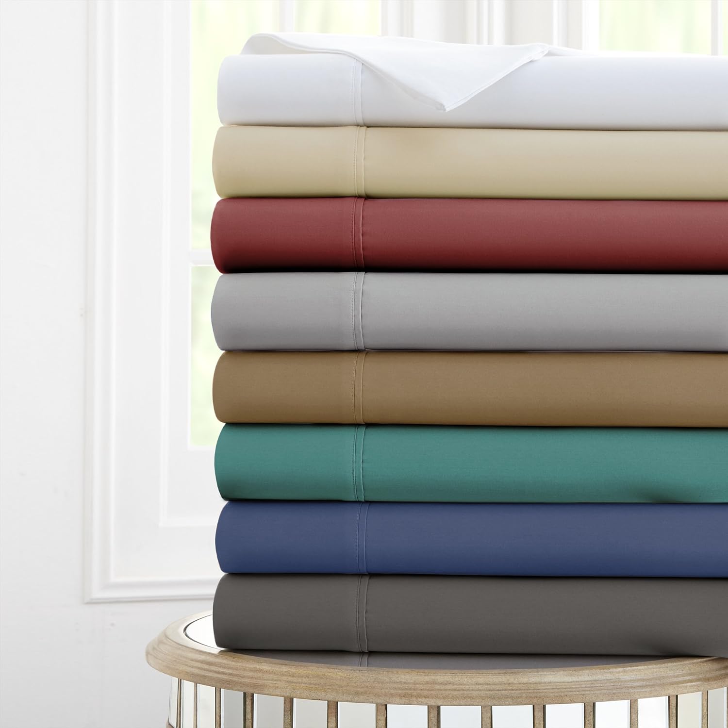 Amrapur Overseas | 6-Piece Nanotex Cool Comfort 120 GSM Microfiber Sheet Set (Grey, Queen)