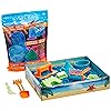 Amazon Basics 11 Piece Moldable Sensory Sand Toy Kit with Castle Molds and Tools, 3lbs Blue Color, for Kids Ages 3 and Up