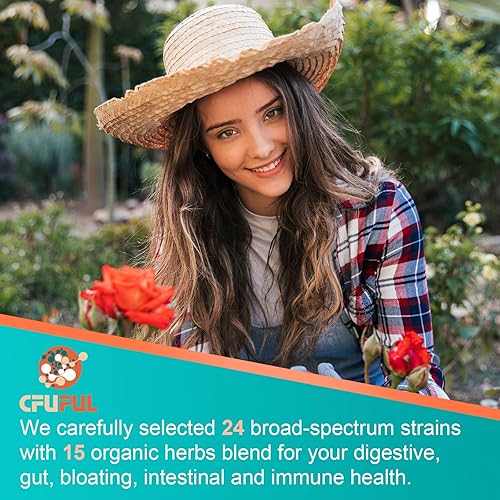 Miniatura 8 de Probióticos para mujeres y hombres  300 mil millones de UFC y 24 cepas probióticas con 15 hierbas orgánicas mezcla de prebióticos, para la salud