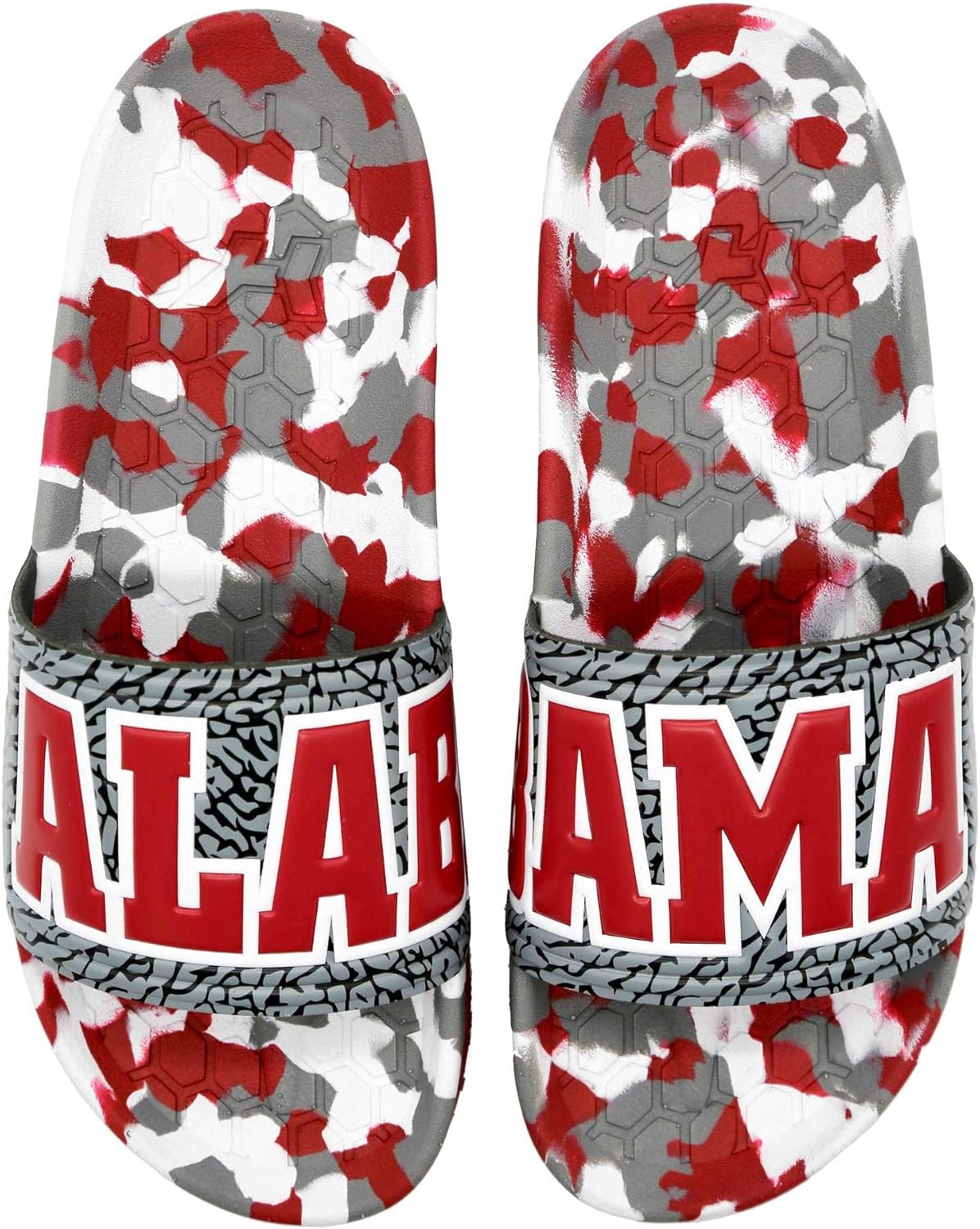 Hype NCAA Team Graphic and Color Unisex Quick Dry Slydr Sandal, Alabama Crimson Tide, 13 Women/11 Men