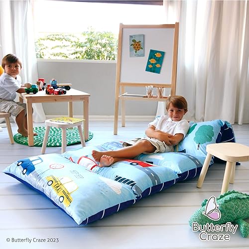 Miniatura 8 de Butterfly Craze - Funda de tumbona con almohadas incluidas, almohada reclinable perfecta para niños, para leer y jugar. Rosado intenso a lunares,