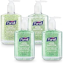 PURELL Advanced Hand Sanitizer Naturals with Plant Based Alcohol, Citrus Scent, 8 fl oz Pump Bottle (Pack of 4) - 9626-06-ECDECO