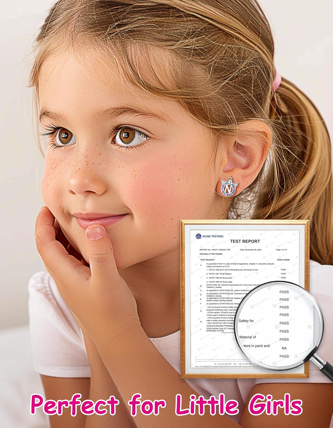 Unicorn Initial Earrings for Girls Women, 925 Sterling Silver Alphabet Stud, Ideal Initial Letter Stud Earrings Birthday Gifts for Girls Women - Image 2