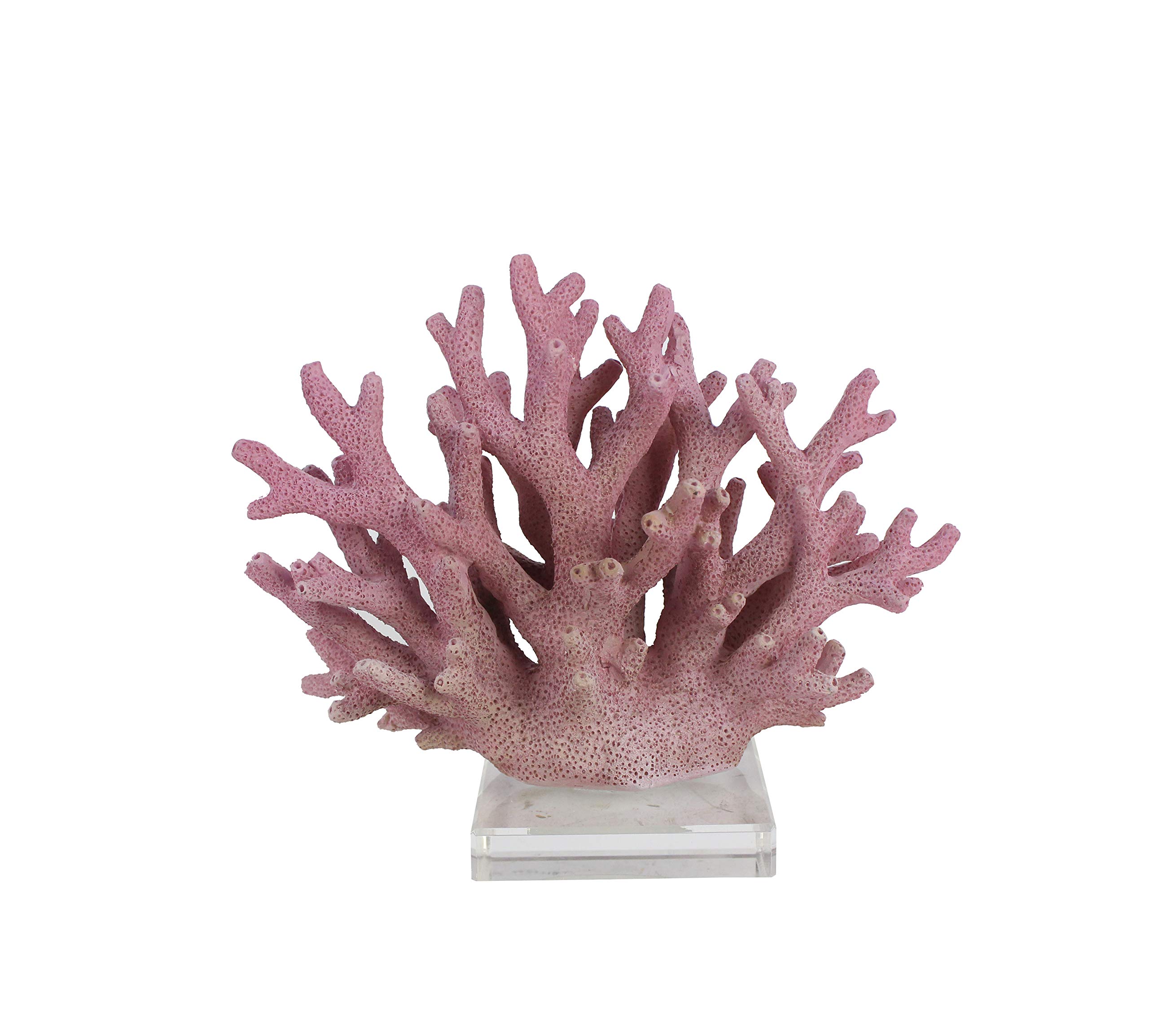Corallo su vetro acrilico, statua decorativa in poliresina, stile marittimo, 19,3 x 8,5 x 15,5 cm