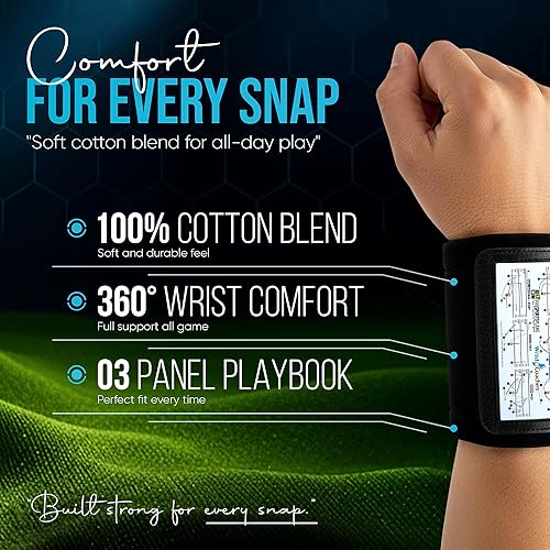 Miniatura 3 de Pro Sports Plans WristCoaches Football Play Wristbands-Youth Quarterback Gear-Wristband Playbook-Softball Wristbands for Signs