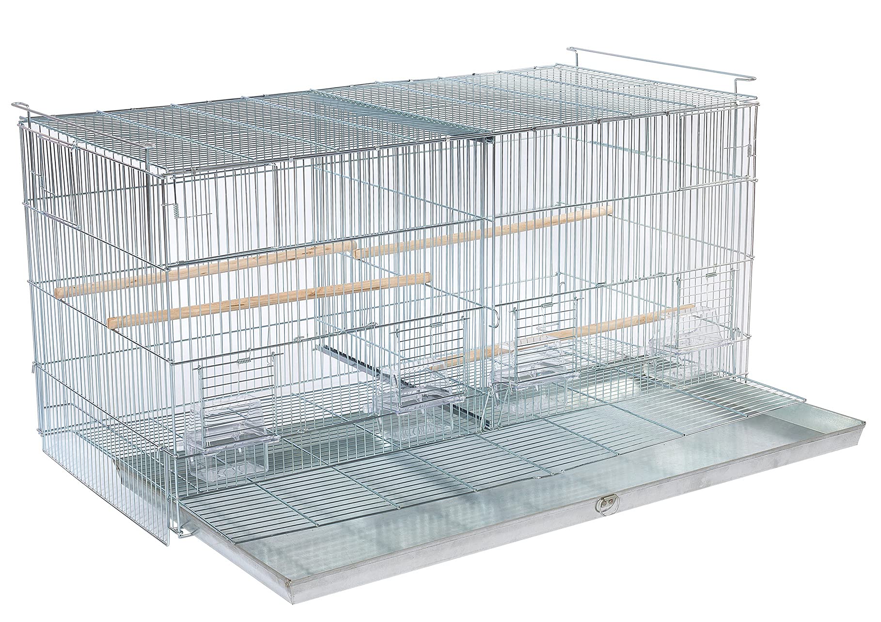 Combo 4 Galvanized Stack and Lock Double Breeder Cage Bird Flight